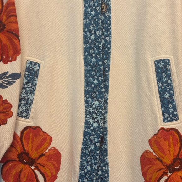 Free People Blue and Orange Floral Coat - Picture 8 of 8